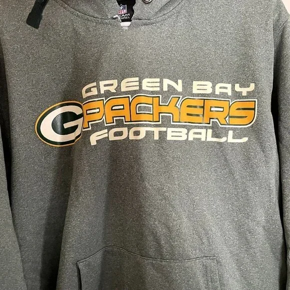 NFL Team Apparel Green Bay Packers Football green yellow hoodie sweatshirt